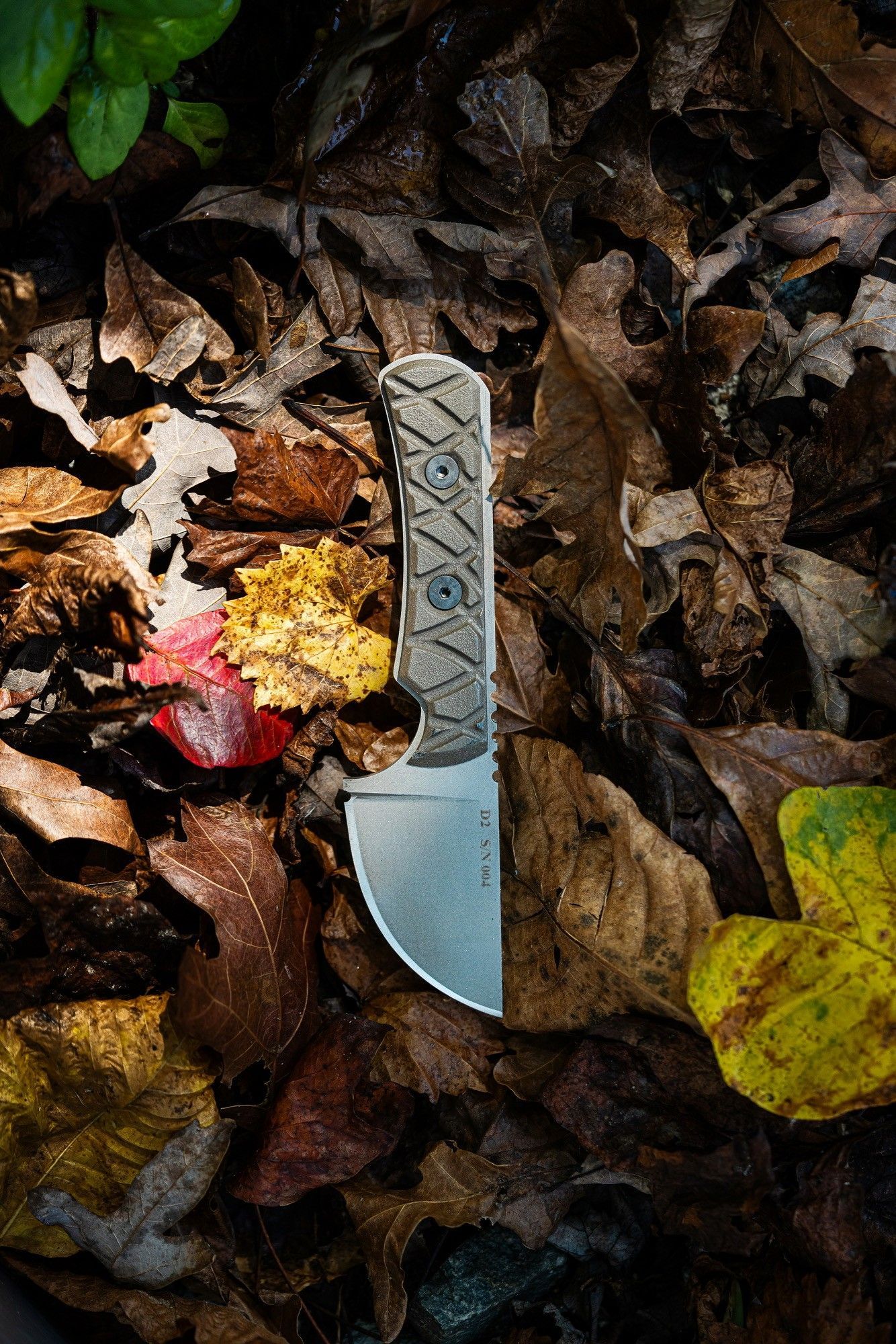 Bison knife made from D2 steel with straight-back blade by Free State Machining