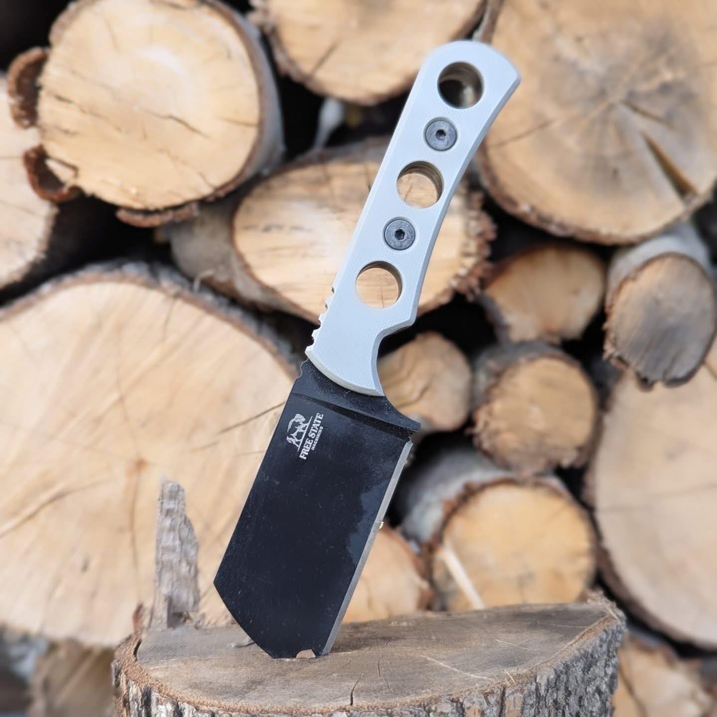 Butcher sheepsfoot knife crafted from D2 tool steel by Free State Machining