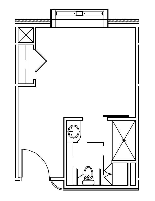 A black and white floor plan of a room.