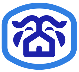 A blue and white logo for DT Realty