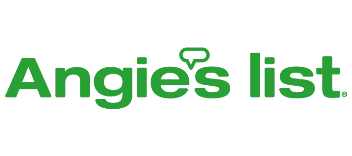 The logo for angie 's list is green and white on a white background.
