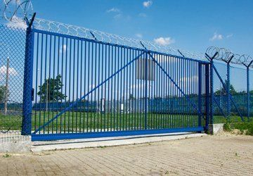 blue metal gate
