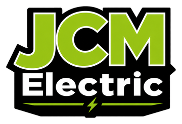 JCM Home Services Electric logo in green, black, and white