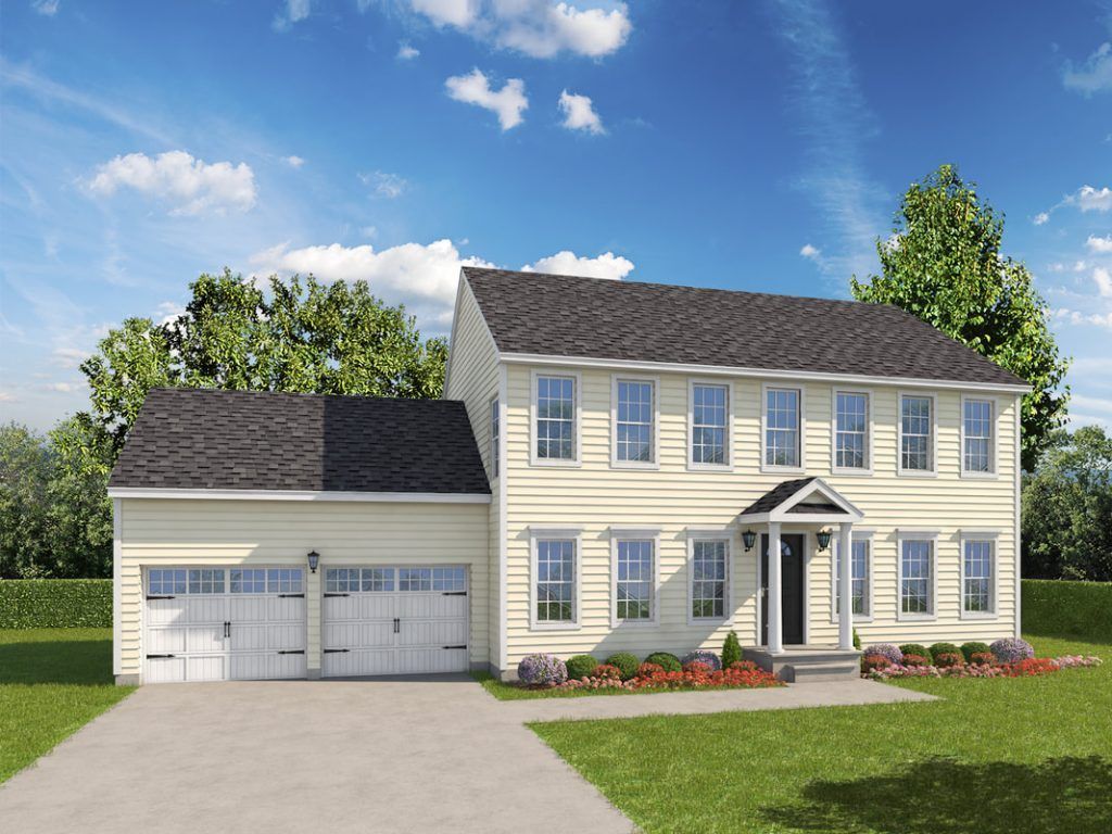 An artist 's impression of a house with a black roof