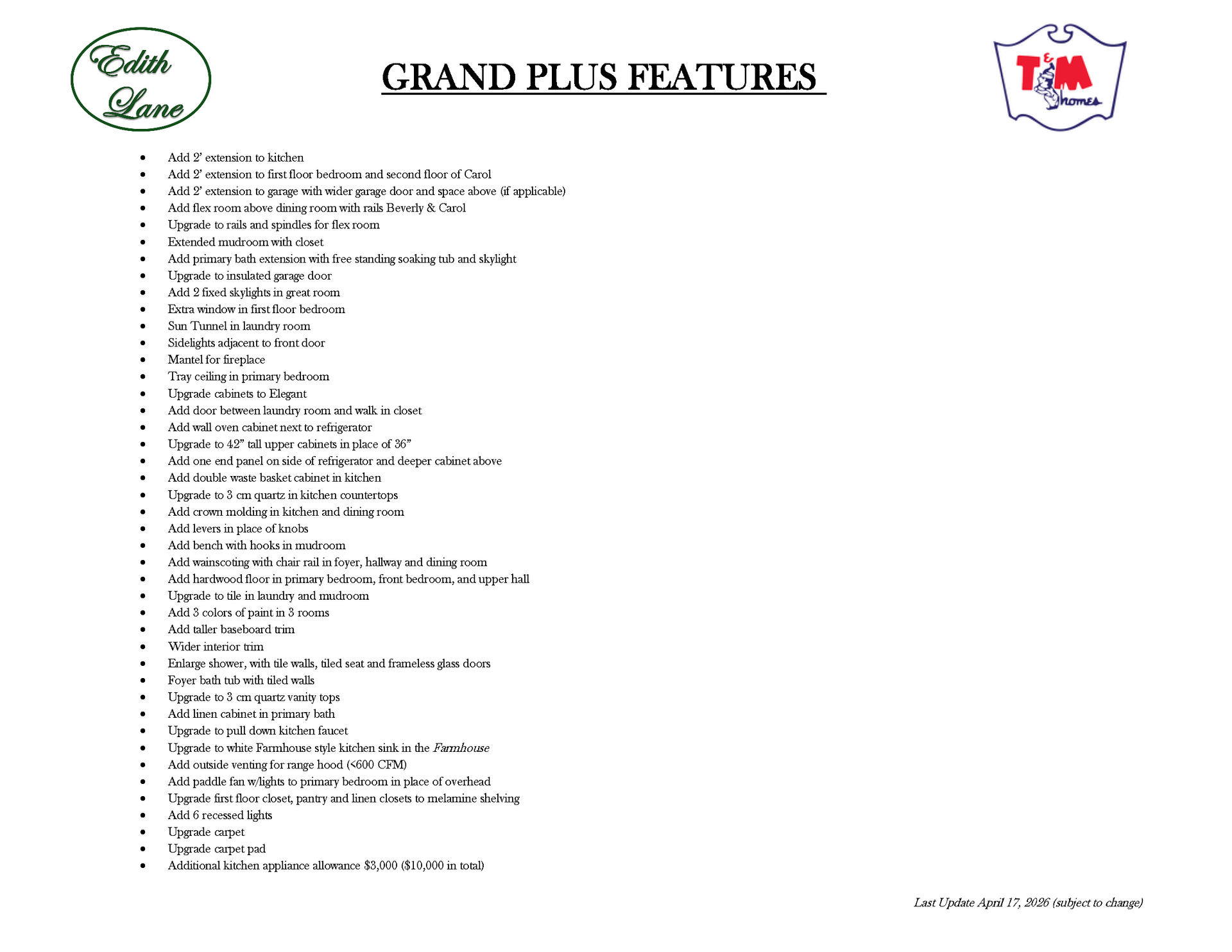 A white sheet of paper with a list of features on it.