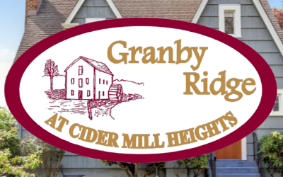 A sign with a windmill on it is in front of a house.