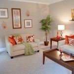 A living room filled with furniture and a coffee table.