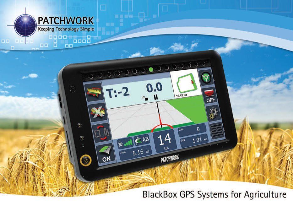 an advertisement for patchwork blackbox gps systems for agriculture