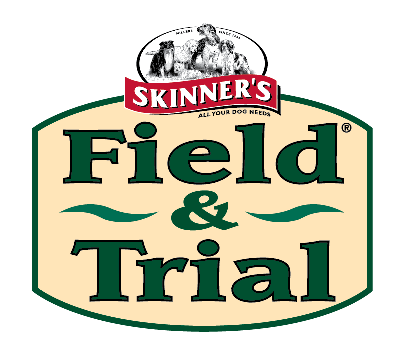 a logo for skinner 's field & trial dog food