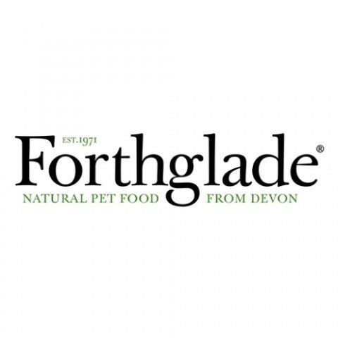 the logo for forthglade natural pet food from devon is on a white background .