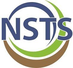 the nsts logo is a circle with the word nsts in it .