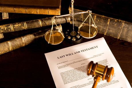 Divorce Attorney — Gavel Above Last Will and Testament in Trenton, TN