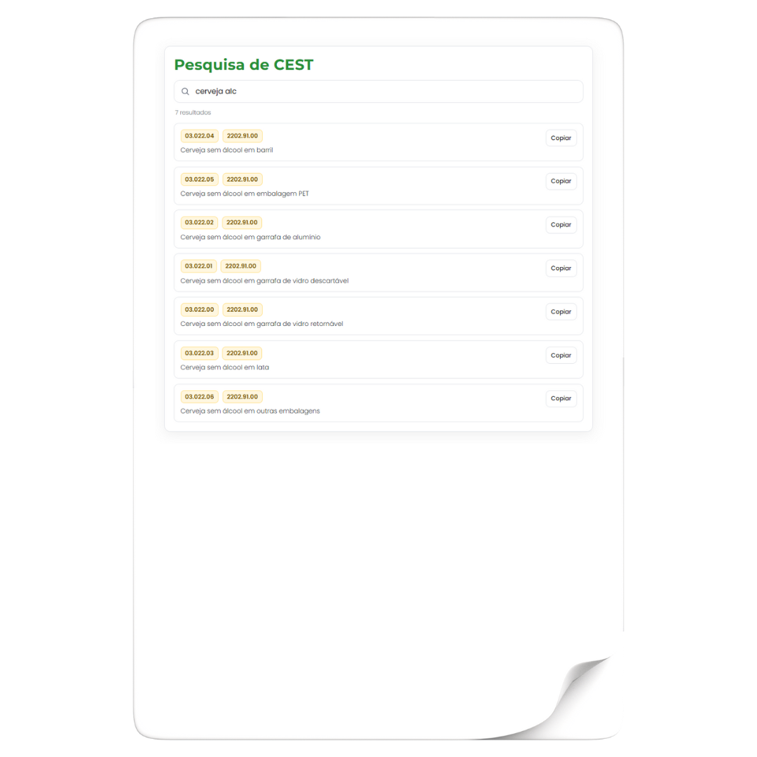 Uma tela digital exibindo uma lista intitulada 