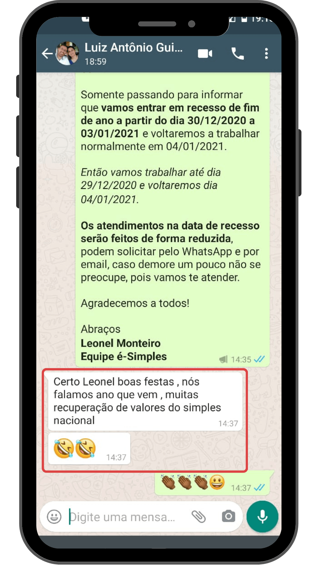 Luiz cliente é-Simples