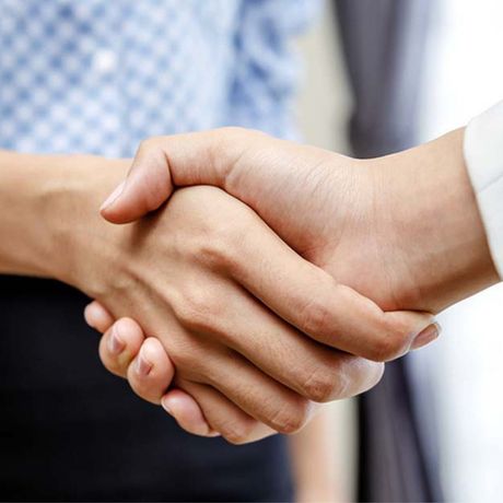 Ein Handschlag ist auf diesem Bild zu sehen