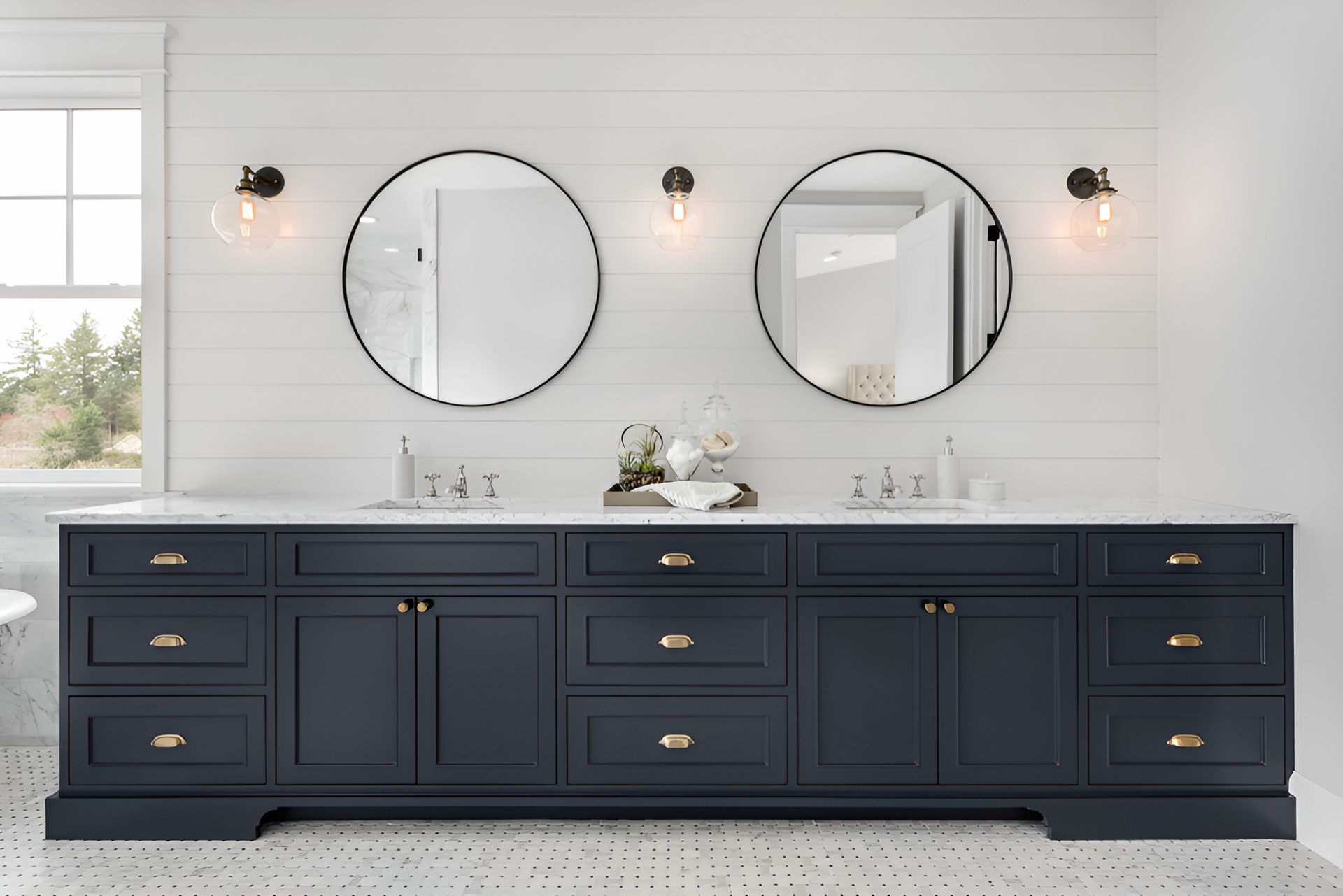 A Bathroom With Two Sinks and Two Mirrors — John Day Plumbing in Marlow Lagoon, NT