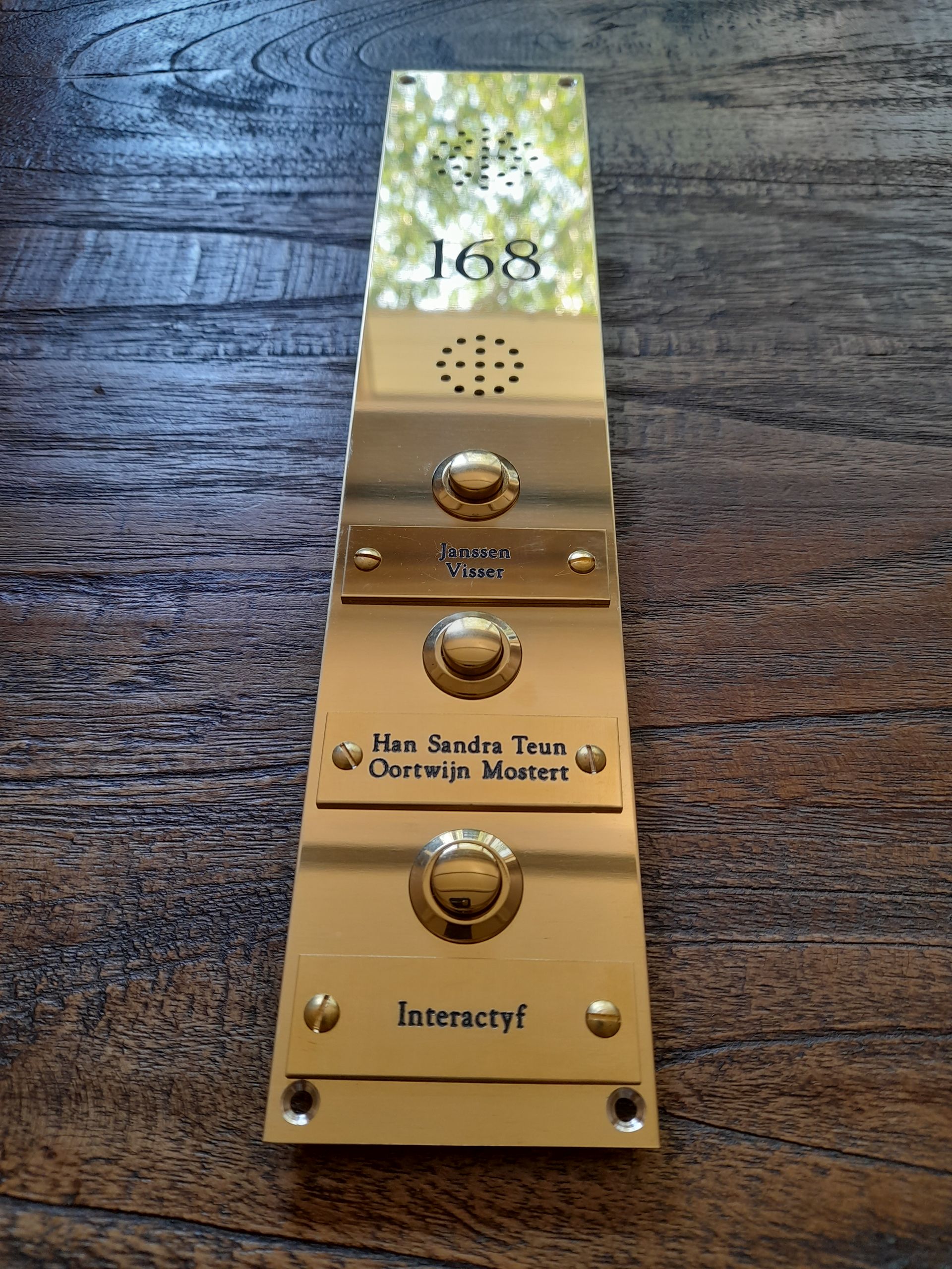 Messing belplaat Naambordenservice Amsterdam