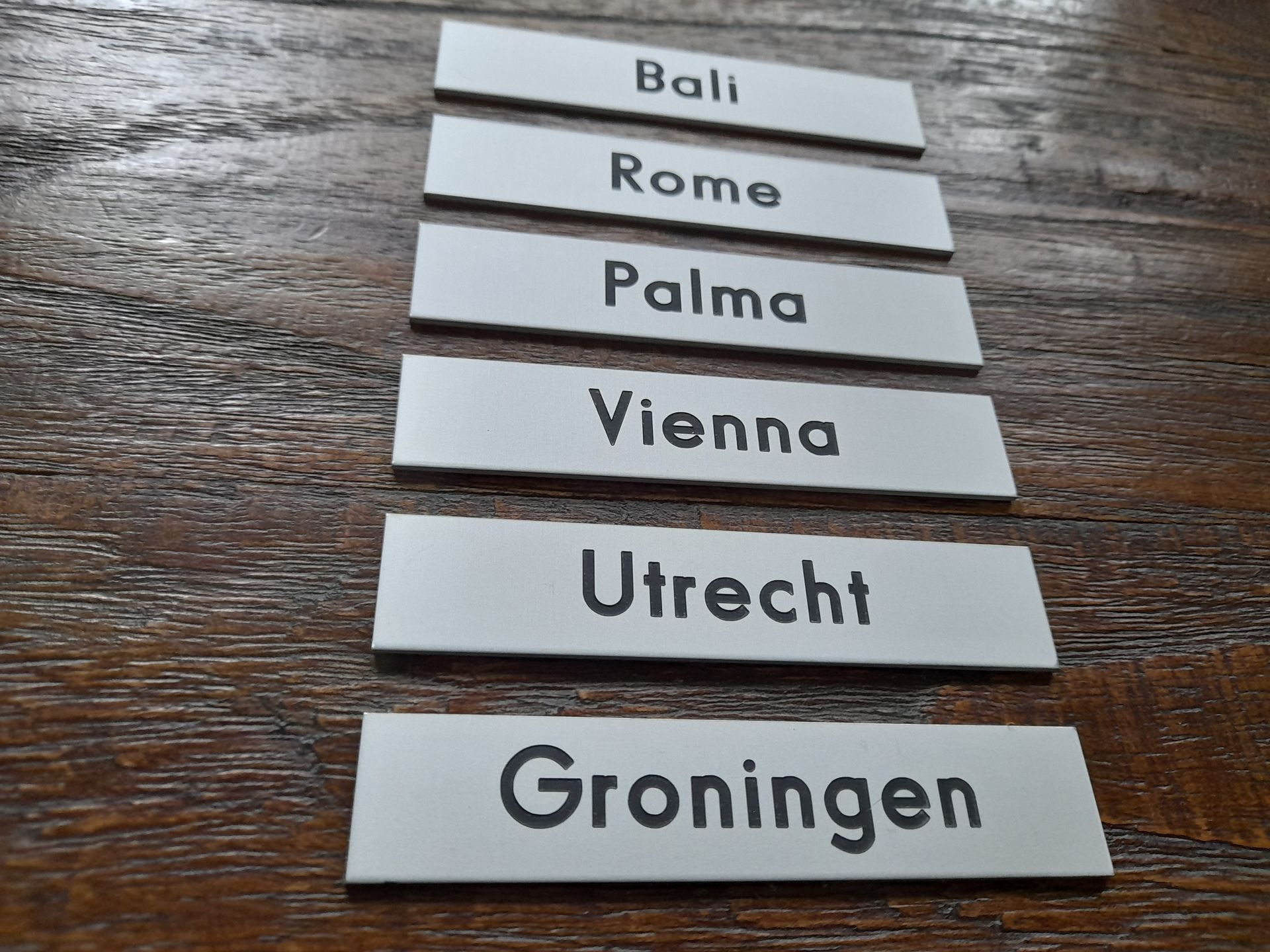 Bordjes klok landen Naambordenservice Amsterdam