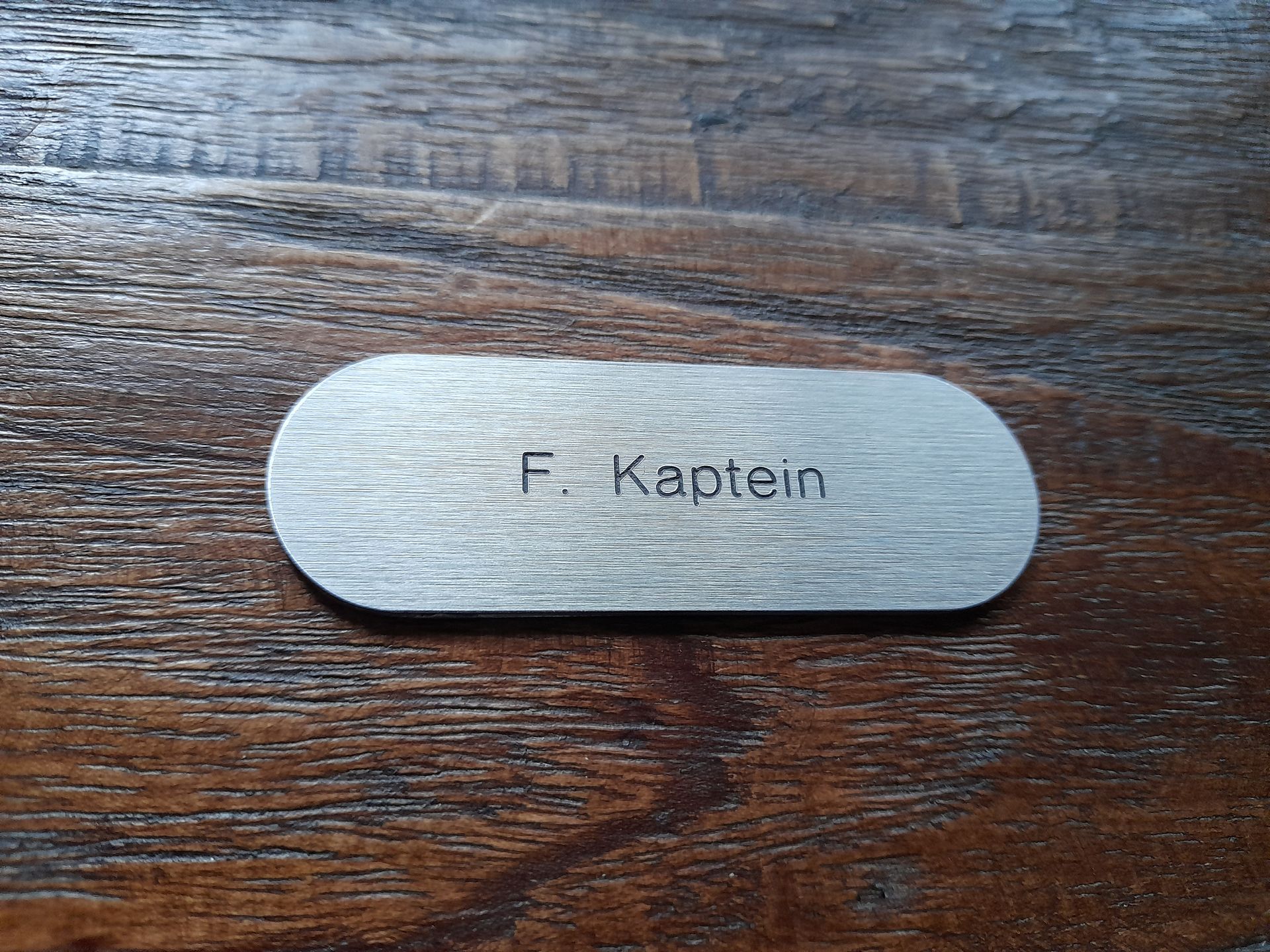 Rvs naambordje Naambordenservice Amsterdam