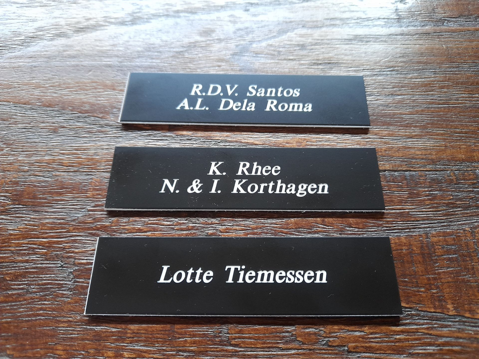 Plastic naambordjes Naambordenservice Amsterdam