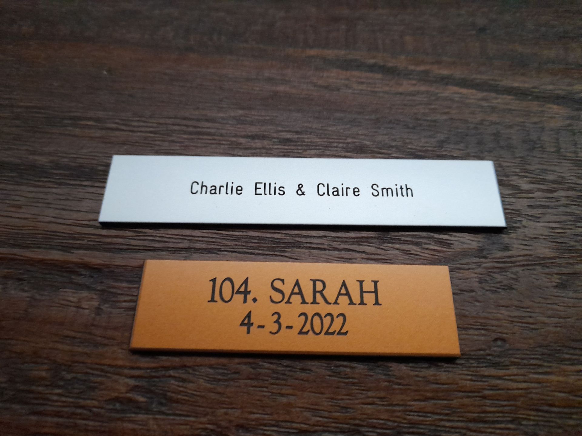 Kunststof naambordjes Naambordenservice Amsterdam