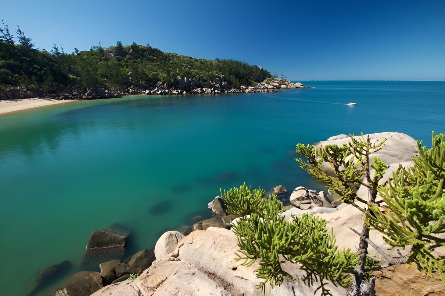 A Large Body of Water Surrounded by Rocks and Trees — Power & Data Support Services In Townsville, QLD
