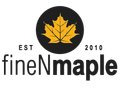 The logo for fine maple shows a maple leaf in a black circle.