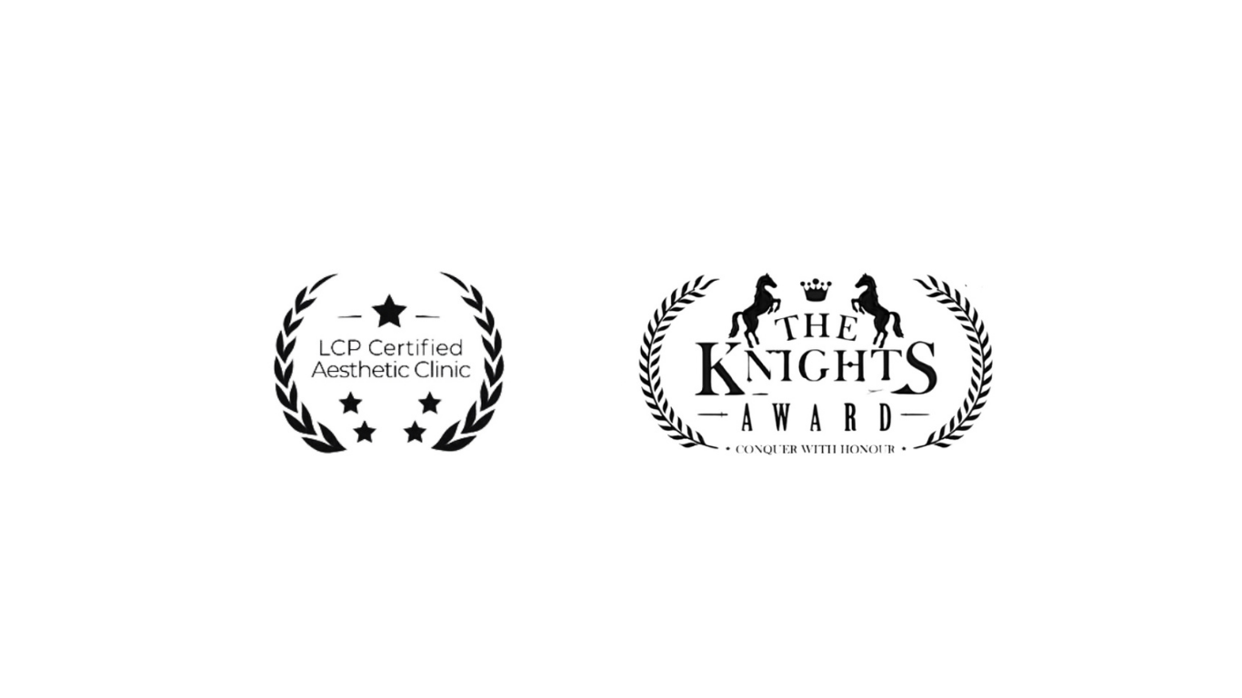 RegenX Clinic's Awards like LCP Certified Aesthetic Clinic and The Knight Award