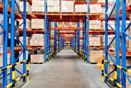 A Warehouse Filled With Lots Of Shelves — Shop Fittings Office Furniture Materials Handling In Gosford, NSW
