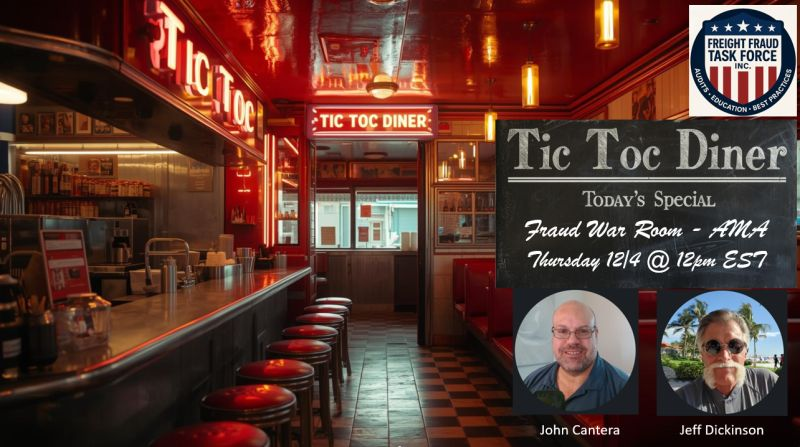 Tic Toc Diner promo: Inside diner scene with two men for a 