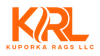 An orange and white logo for kuporka rags llc