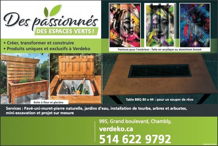 An advertisement for des passionnes des espaces verts