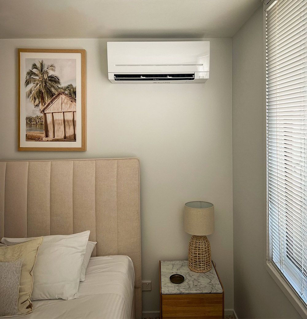 Bedroom With Split System Air Conditioner