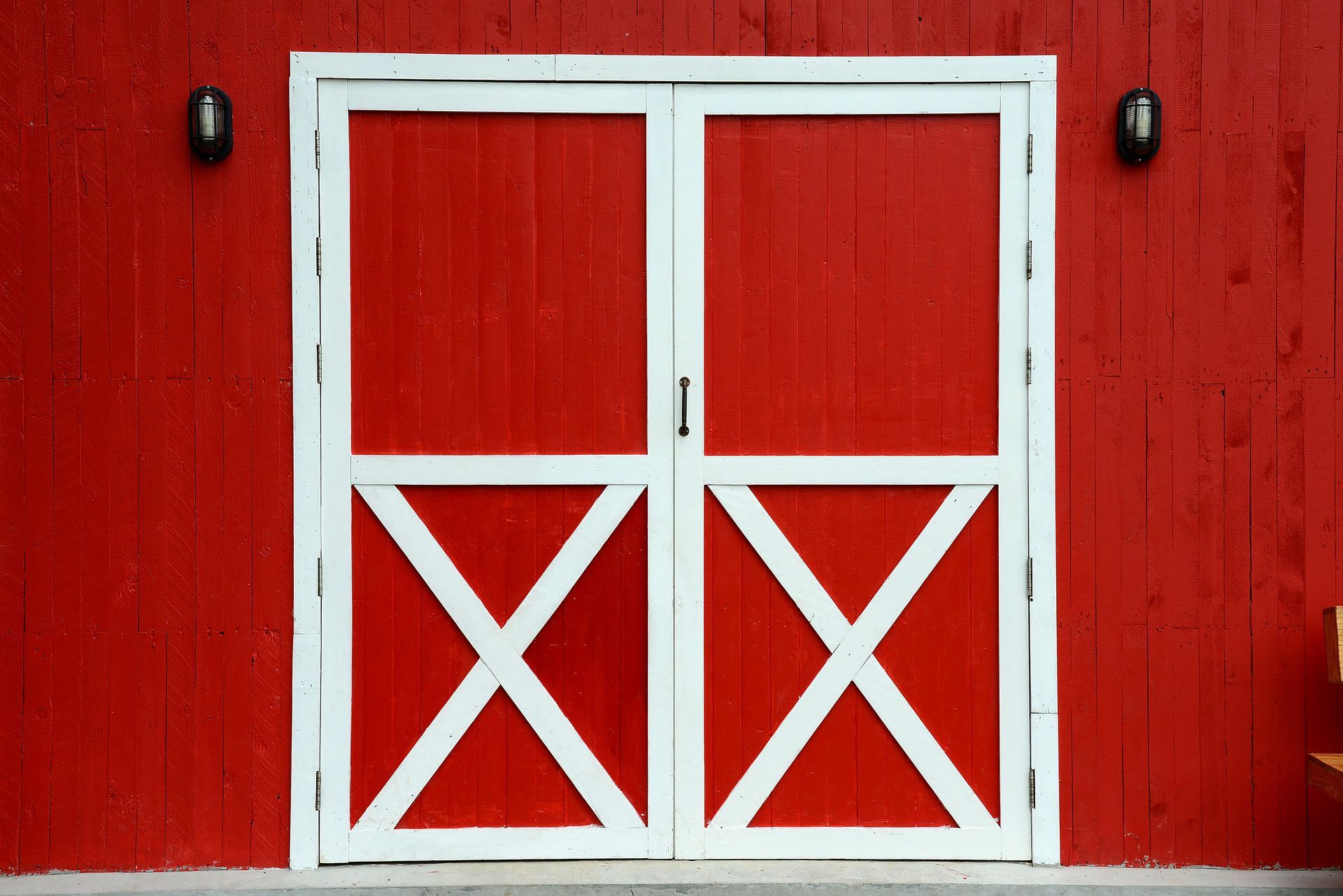 Barn door painted red