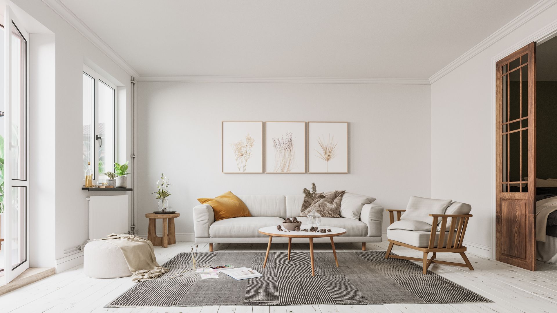 Interior Living Room Painted white