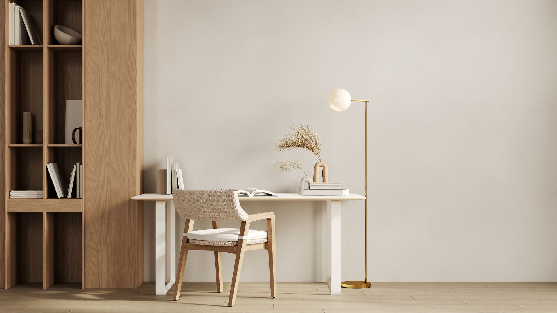 Tan color office wall