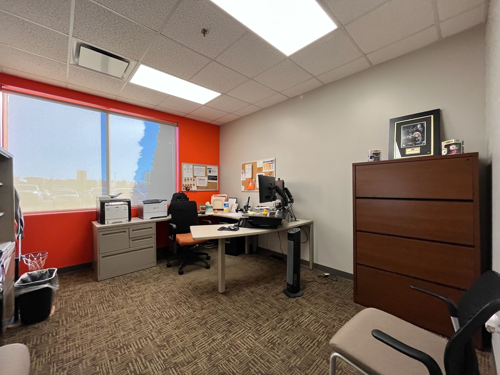 Modern office painting professionally in black and white colors