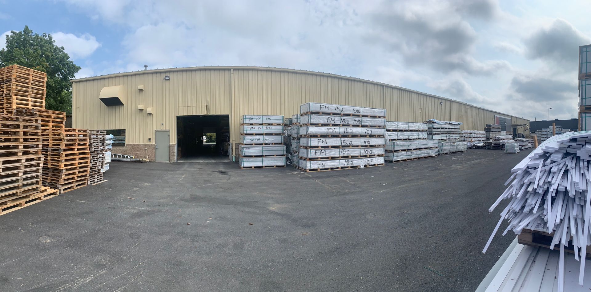 painted warehouse including interior ceilings, walls, beams and floor