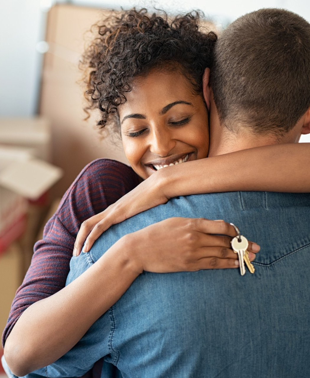 couple hugging - contact us