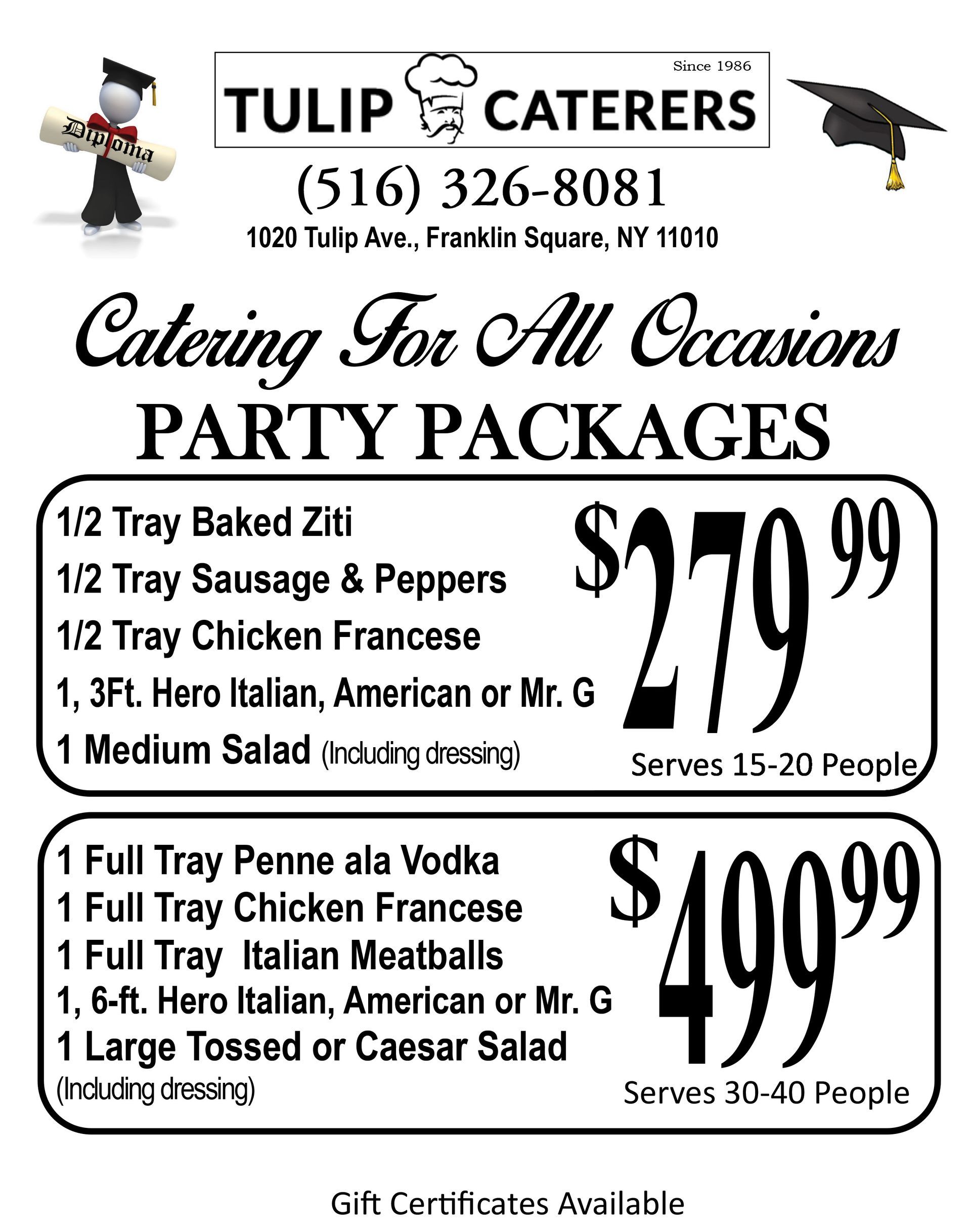 graduation package flyer