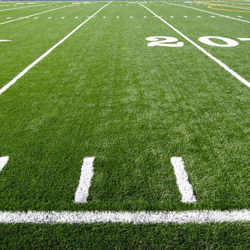 closeup of football field