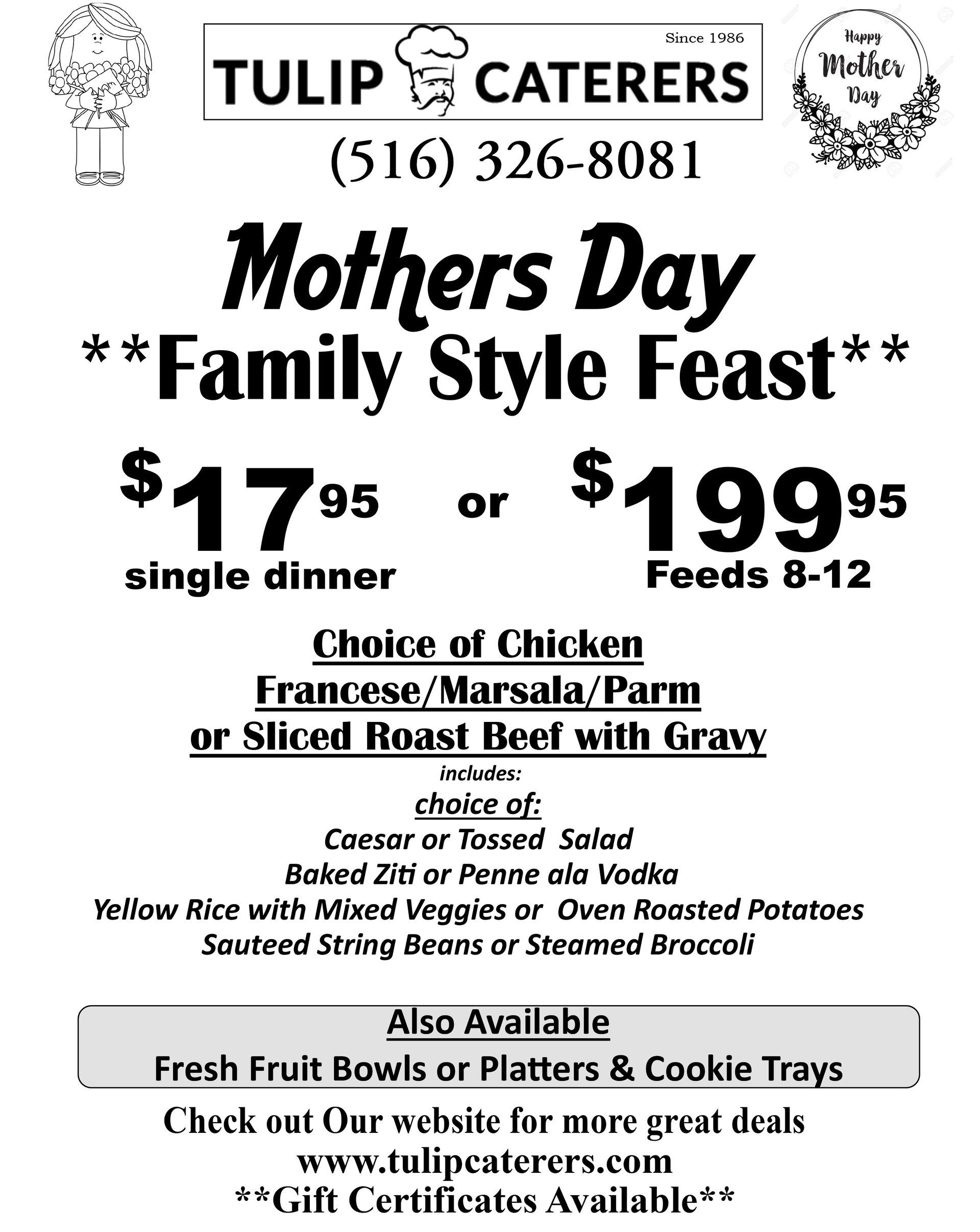 Mother's Day Menu 2025