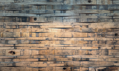 Custom whiskey wood installation.
