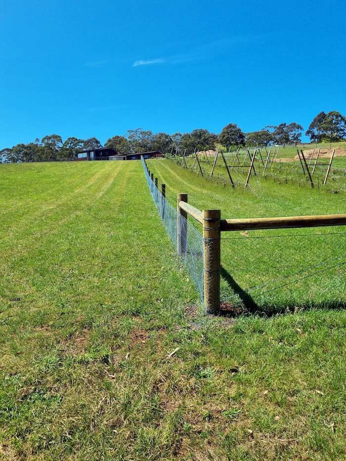 A Wooden Fence Surrounds a Lush Green Field — Ettles Rural Fencing in Alfredton, VIC