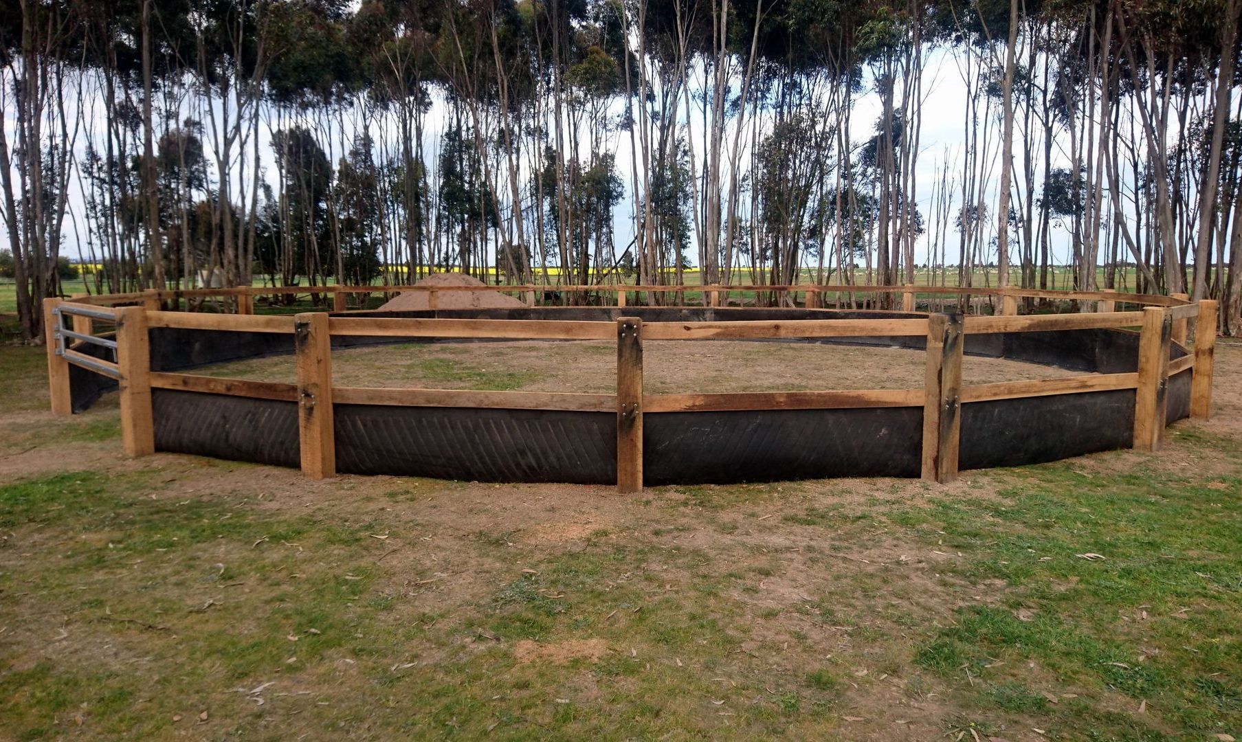 A Wooden Fence Surrounds a Field With a Lake in the Background — Ettles Rural Fencing in Alfredton, VIC