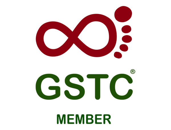 A gstc member logo with a red infinity symbol