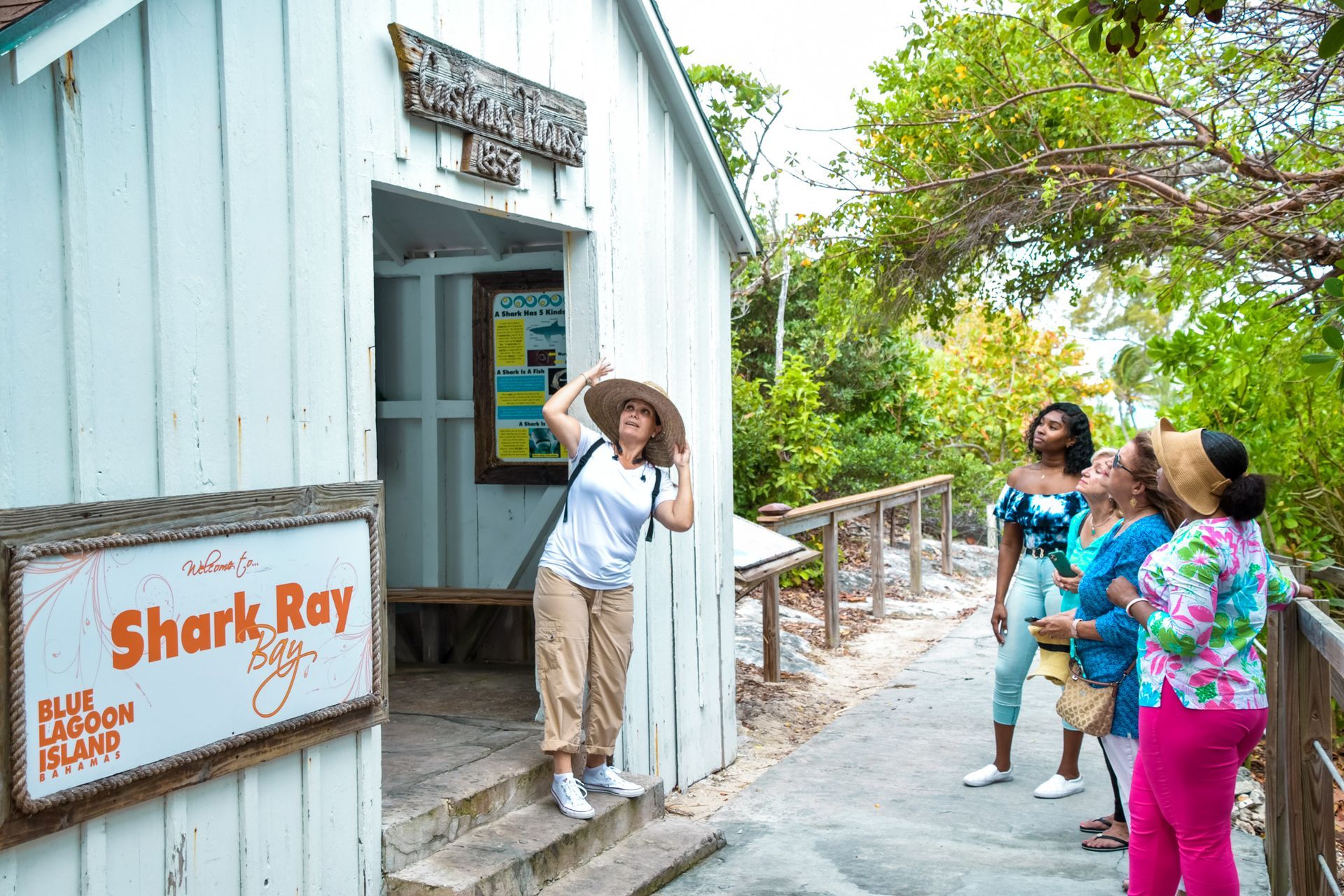 A group of women at a Blue Lagoon Island attraction.