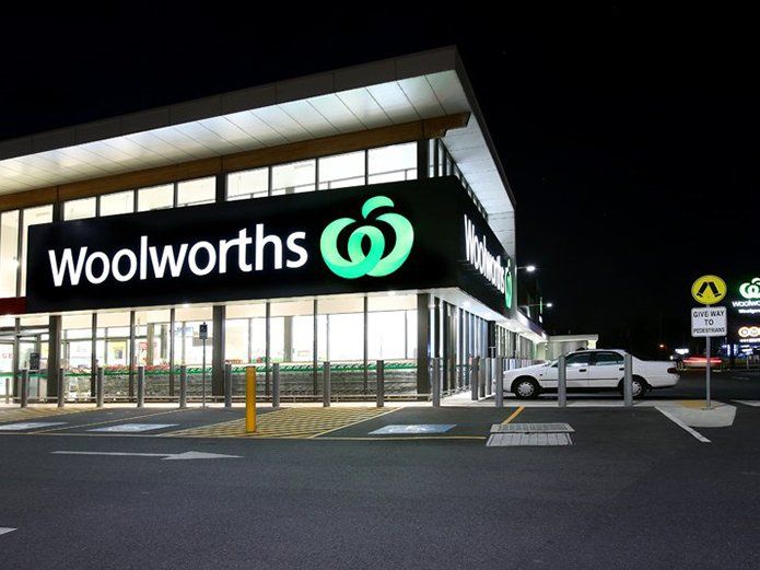 Woolworths Exterior at Night — Arc Attack Fabrication in Woolgoolga, NSW