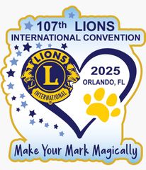 A logo for the 107th lions international convention in orlando florida