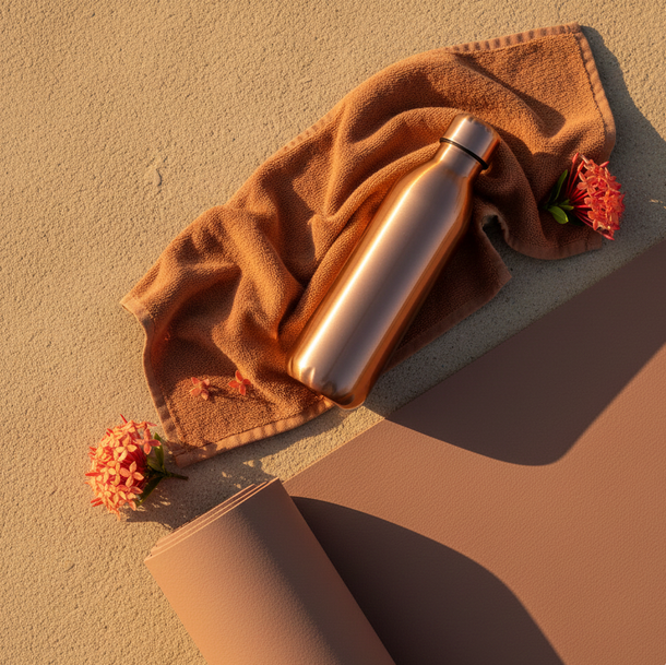 Water bottle with Ixora flower at Ixora wellness collective